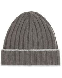 Brunello Cucinelli - Bicolor Cashmere Beanie - Lyst