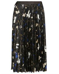 Sacai - Floral Print Pleated Flare Skirt - Lyst