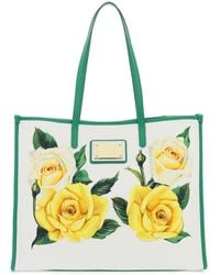 Dolce & Gabbana - Floral-Print Large Tote Bag - Lyst