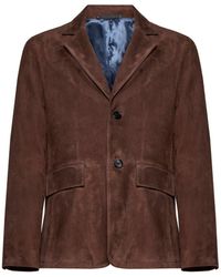 Paul Smith - Buttoned Leather Jacket - Lyst