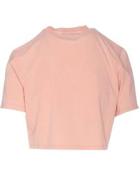 Tシャツ・カットソー FENDI Dark Pink Viscose Blend Crop Top Fendi Crop Top With Monogram in Pink | Lyst