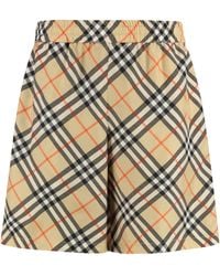 Burberry - Check Motif Bermuda Shorts Silk - Lyst