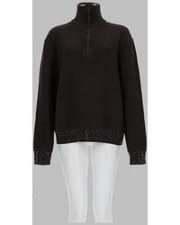 Maison Margiela - Wool Quarter-Zip Jumper Jumpers - Lyst