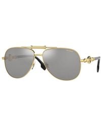 Versace - Sunglasses Aviator Full Rim, Frame And Polarized Mirror Lens Ve22361002Z3 - Lyst
