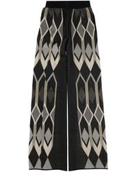 Circus Hotel - Pants With Geometric Lamé Jacquard Design Viscose Trousers - Lyst