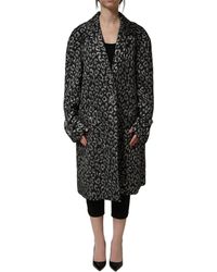 Dolce & Gabbana - Jacquard Leopard Coat Jacket Polyester Acrylic Wool Clothing - Lyst