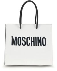 Moschino - White Calf Leather Bos Taurus Handbag - Lyst