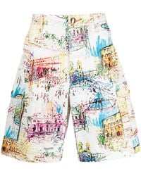 Valentino - Roman Sketches-Print Bermuda Shorts - Lyst