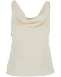 Brunello Cucinelli - Top With Draped Neck - Lyst