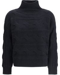 Max Mara - High-Neck Cable-Knit Sweater - Lyst