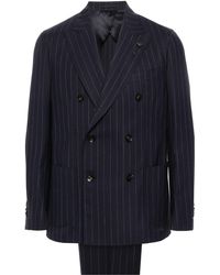 Lardini - Pinstriped Double-Breasted Wool Suit - Lyst