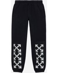 Off-White c/o Virgil Abloh - Cotton Pants With Logo Trousers - Lyst