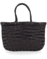 Dragon Diffusion - Handbag Flat Gora Mini With Two Top Handles And Ecoleather Woven Design Calf Hand Bags - Lyst