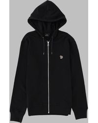 Paul Smith - Zebra Zip-Up Embroidered Organic Cotton Hoodie - Lyst