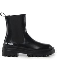 Love Moschino - Elastic-Panel Lug Sole Boots - Lyst