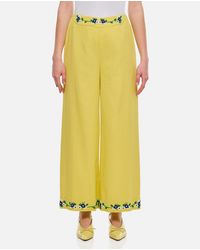Bode - Beaded Chicory Cotton Pants - Lyst