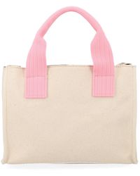 MSGM - Tote Bag With Print Cotton Handbags - Lyst