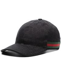 Gucci - Monogram-Pattern Striped-Trim Woven Cap - Lyst