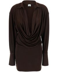 ANDAMANE - Mini Dress Lilia With Deep V-Neck Fabric For - Lyst