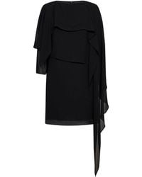 MM6 by Maison Margiela - Chiffon Short Dress With Cape - Lyst