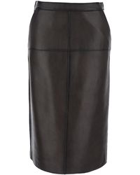 P.A.R.O.S.H. - P.A.R.O..H. Leather Midi Skirt - Lyst