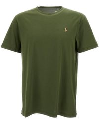 Polo Ralph Lauren - Dark Crewneck T-Shirt With Pony Embroidery In - Lyst