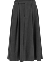 Brunello Cucinelli - Virgin Wool Midi Skirt - Lyst