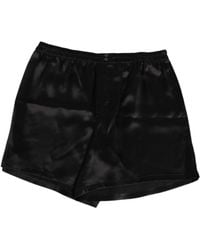 Dolce & Gabbana - Black Silk Satin Elastic Men Boxer Short Swimwear - Lyst