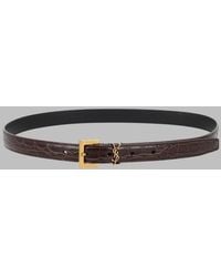 Saint Laurent - Belt Cassandre Sottile Calf Leather - Lyst