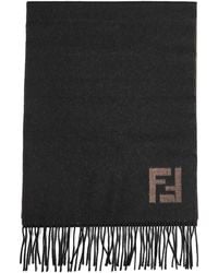 Fendi - Silk And Sand Two-Tone Wool And Cashmere Scarf - Lyst