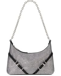 Givenchy - Voyou Party Bag In Black Satin With Rhinestones - Lyst