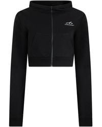 Balenciaga - Cropped Zip Hoodie Cotton Sweatshirts - Lyst