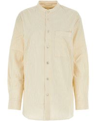 Tekla - Embroidered Cotton Pyjama Shirt - Lyst