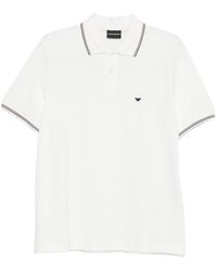 Emporio Armani - Logo-Embroidered Cotton Polo - Lyst