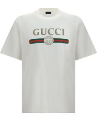 Gucci - Printed Silk-Blend Jersey T-Shirt Cotton T-Shirts And Polos - Lyst