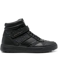 Ferragamo - Embossed Hi-Top Sneakers - Lyst