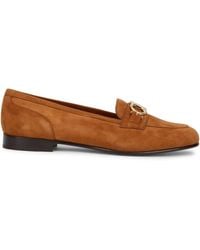 Ferragamo - Moccasins Gancini Suede Goat Leather Loafers - Lyst