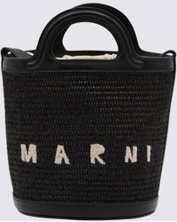 Marni - Raffia And Leather Tropicalia Mini Bucket Bag - Lyst
