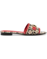Ferragamo - Gancini-Print 20Mm Mules - Lyst