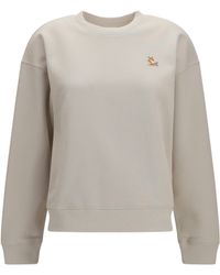 Maison Kitsuné - Chillax Fox Comfort Crewneck Sweatshirt Cotton Sweater - Lyst