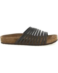 Brunello Cucinelli - Lamb Leather Slides Shoe - Lyst