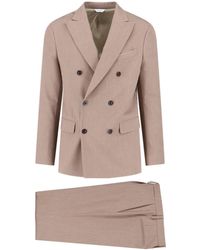 Boglioli - Tailored Double-Breasted Suit With Notched Lapel And Textured Fabric - Lyst