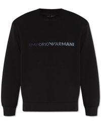 Emporio Armani - Logo-Embroidered Sweatshirt - Lyst