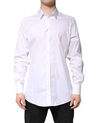 Dolce & Gabbana - Cotton Collared Formaldress Shirt Nylon Elastane - Lyst