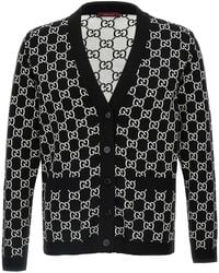 Gucci - Reversible Jacquard Gg Wool Cardigan - Lyst