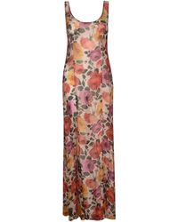 Blugirl Blumarine - Floral Print Sleevess Long Dress - Lyst