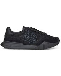 Dolce & Gabbana - Lace And Calf Suede Low-Top Sneakers - Lyst