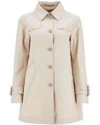 Herno - Medium Length Waterproof Cotton Trench Coat With Buttons - Lyst