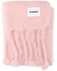 スカーフ Jil Sander Pale Pink Mohair Blend Scarf Jil Sander Pale Pink Mohair Blend Scarf With Fringes – LOZURI®