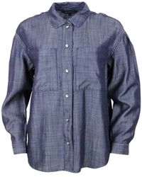 Armani - Lightweight Long-Sleeved Shirt With Chest Pockets And Button Closure - Lyst